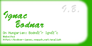 ignac bodnar business card